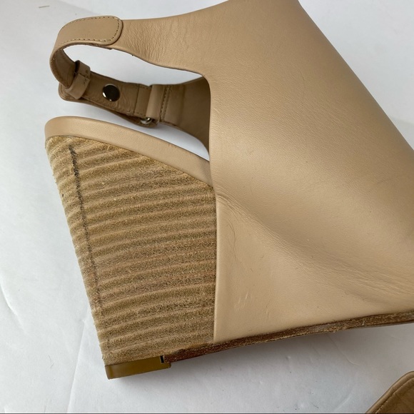 Vince Karen Tan Double Band Wedge Sandal 8 - Picture 5 of 9